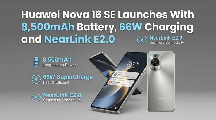 Huawei Nova 16 SE Launches With 8,500mAh Battery, 66W Charging and NearLink E2.0