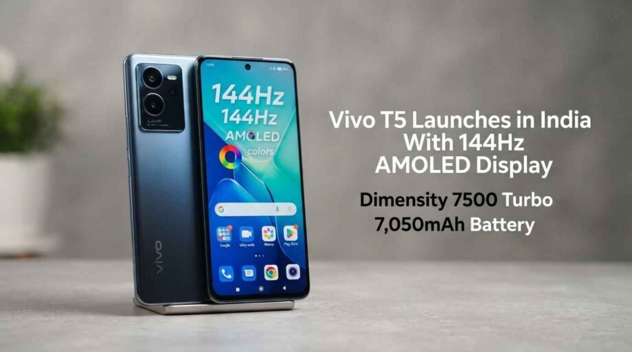 Vivo T5 Launches in India With 144Hz AMOLED Display, Dimensity 7500 Turbo and 7,050mAh Battery vivo-t5-launch-india-price-specs